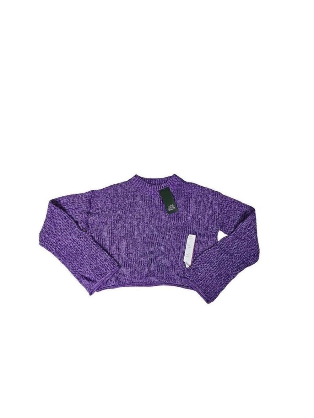Wild Fable Purple Cropped Mock Collared Sweater XXSmall